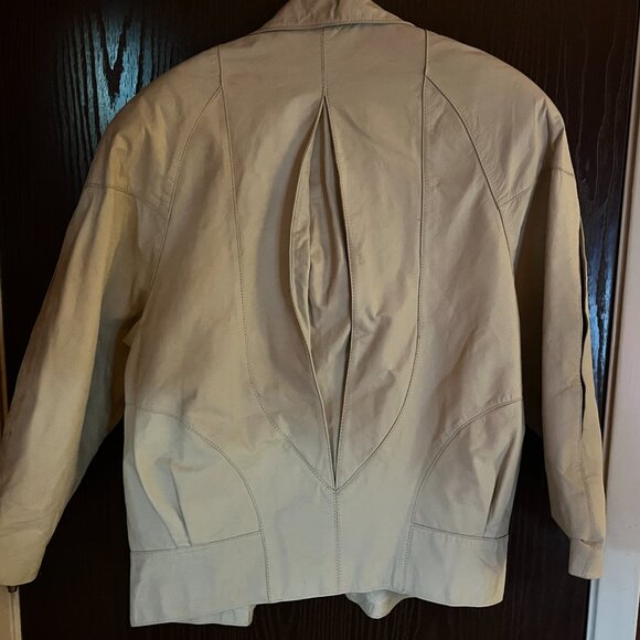 Wilsons Suede & Leather Women Beige Genuine Leather Jacket M Zip Front Vintage - Picture 5 of 7